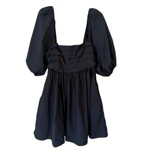 Abercrombie & Fitch Emerson Mini Dress M Tall Puff Sleeve Babydoll Cottage Pleat